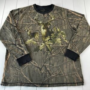 North River Outfitters Pullover Men's size Large Camo Buck Long Sleeve shirt